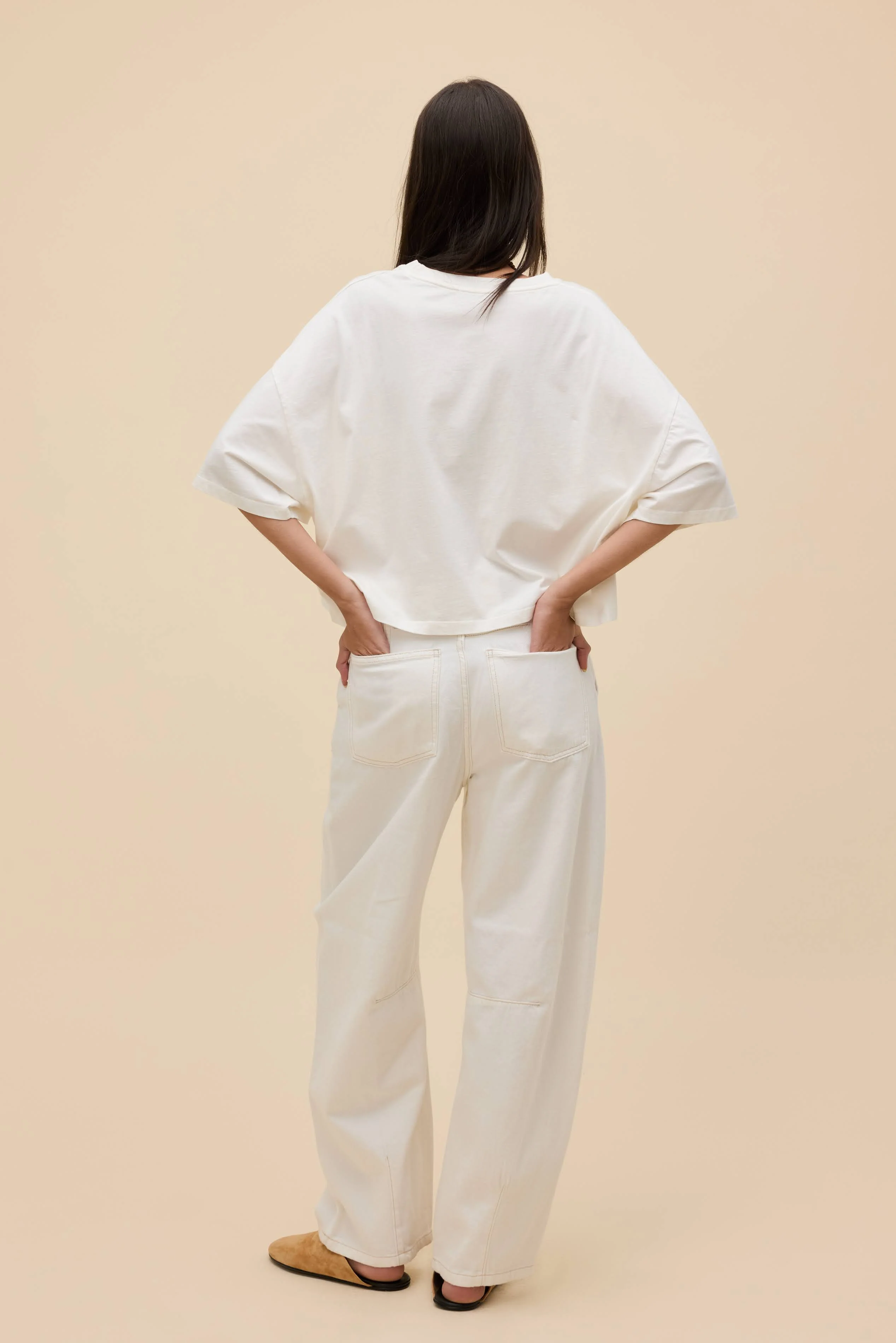SOLID CROPPED OS TEE - Image 4