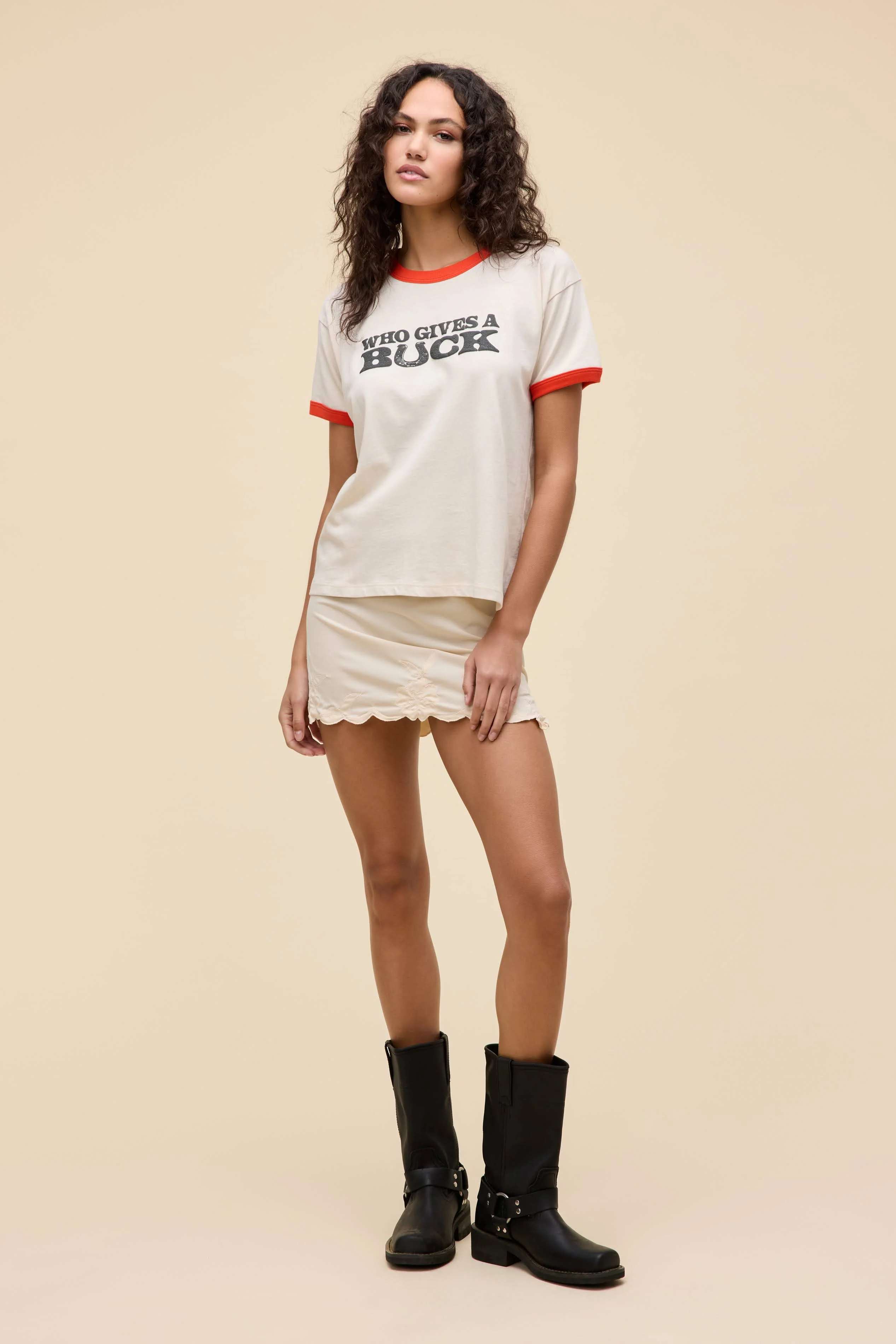 Who Gives A Buck Vintage Ringer Tee - Image 4
